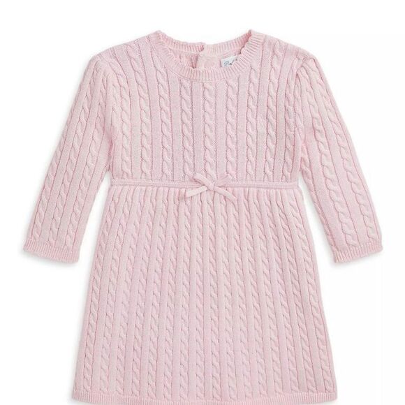 Ralph Lauren Other - Ralph Lauren Pink Cable Knit Baby Girl Dress Size 9 months